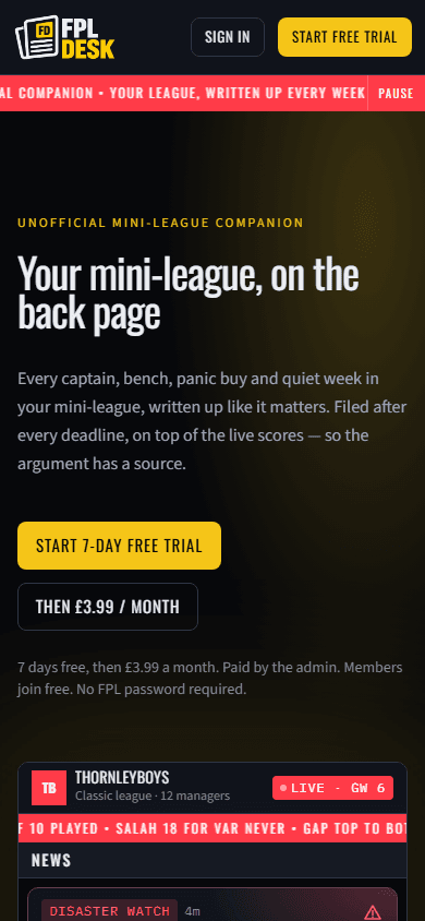 FPL Desk on mobile